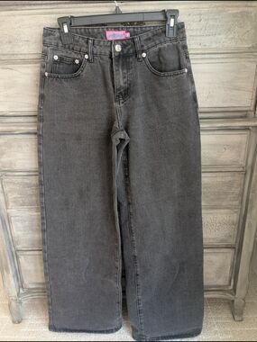 Edikted Women's Wide Leg Jeans in Washed Black Sz XS